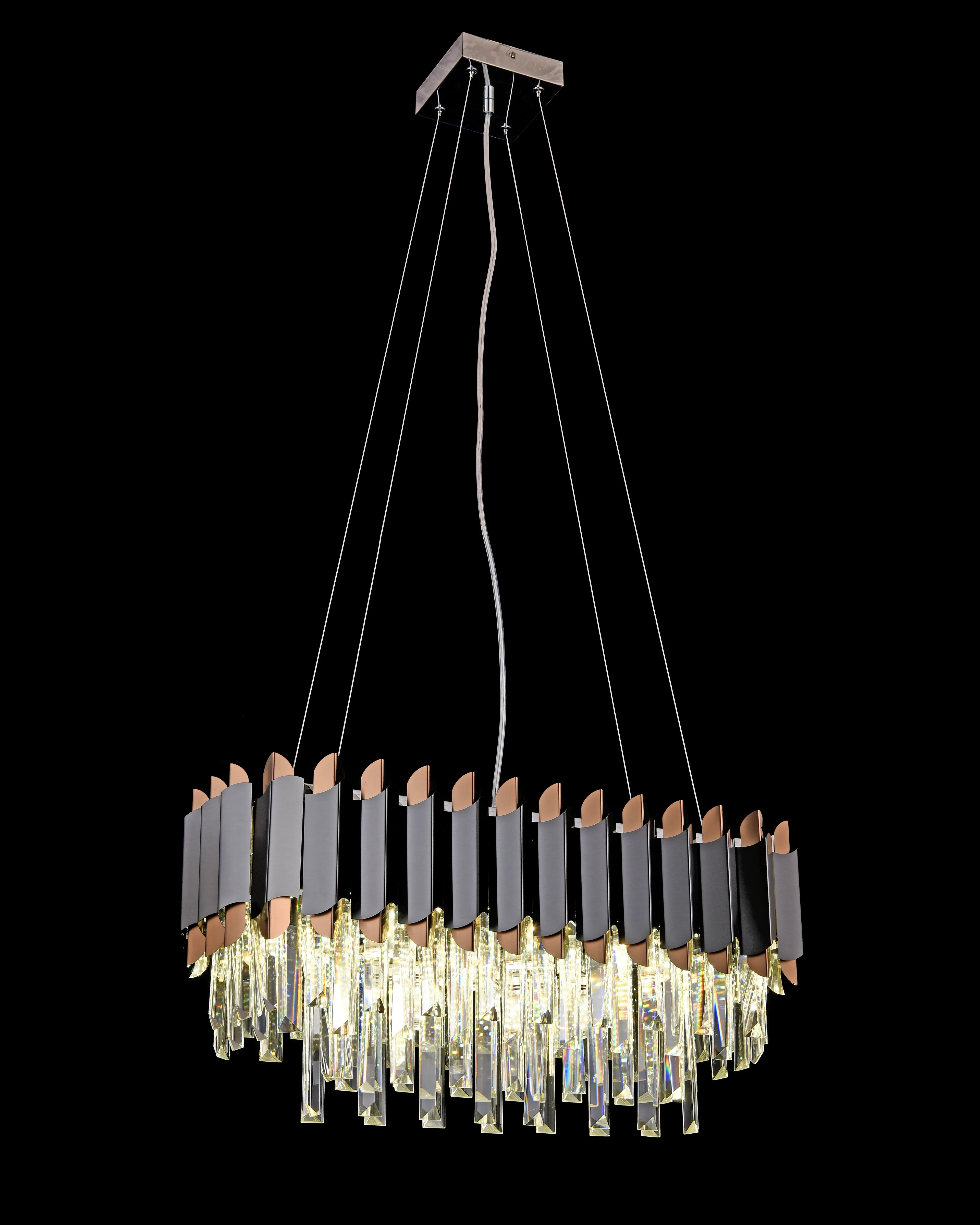 Avize Sarkıt 3'lü Pasta Kristal Gold