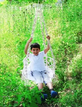 Swing Hammock Cream Padded 60*145cm With Tassels
