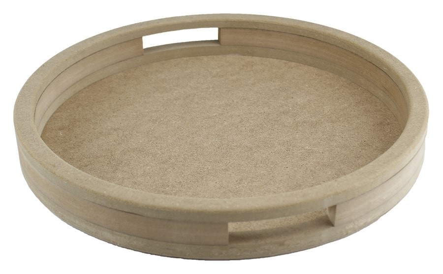 Ahşap Yuvarlak Tepsi Derin Küçük 29cm