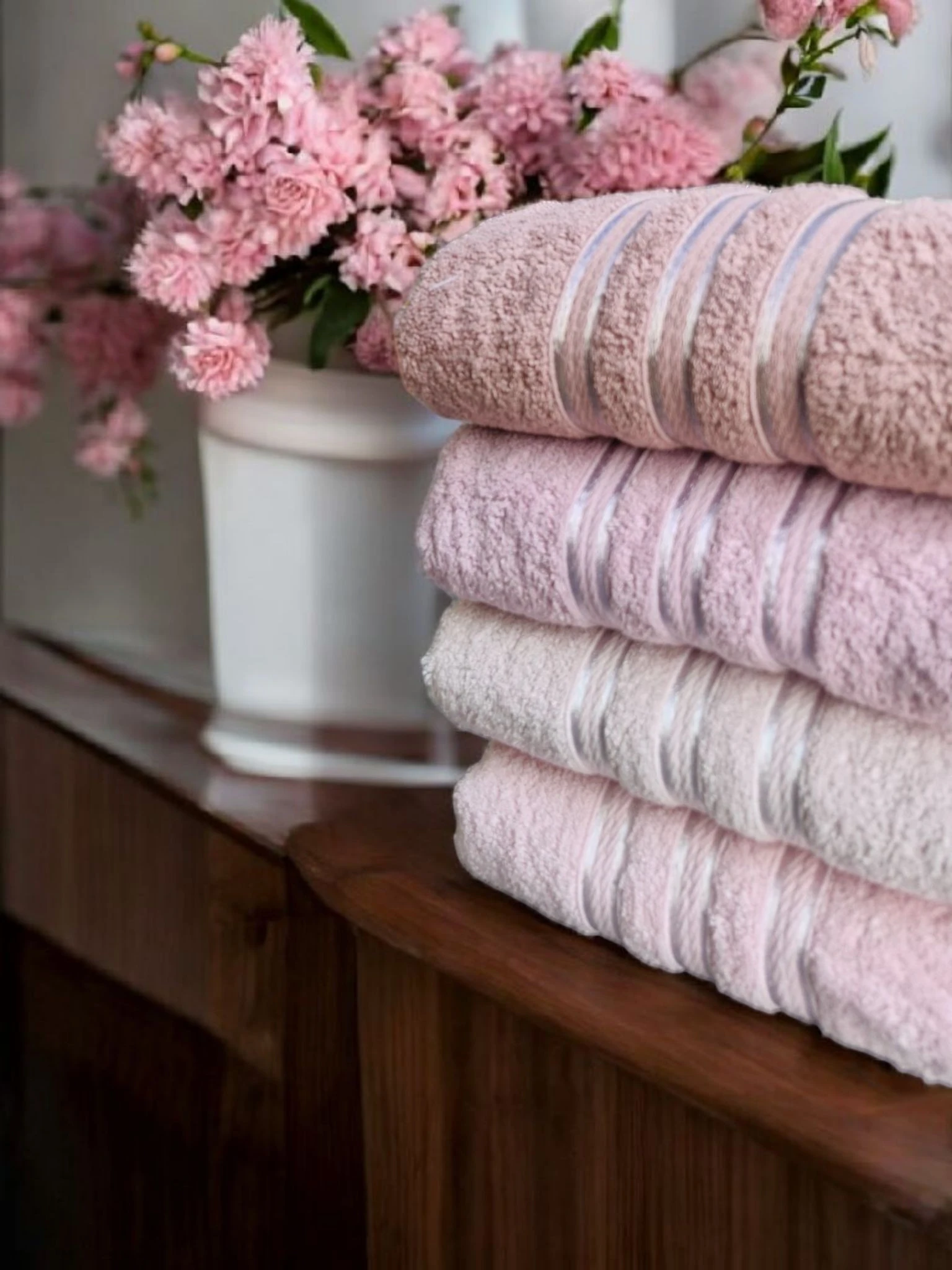 El Ve Yüz Havlusu Julie Liza 4'lü Pudra 50x90 cm