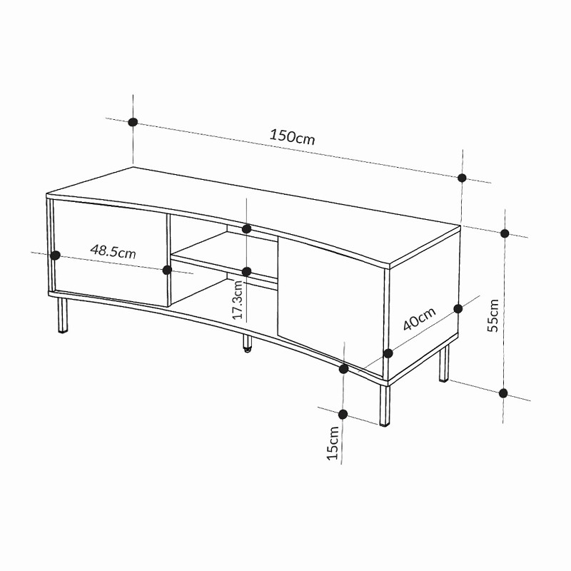 TV Sehpası Frem Kil Yeşil 135*25cm