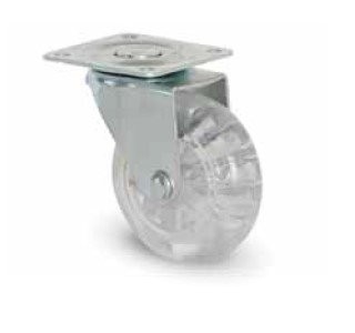Tekerlek Tablalı Dönerli Şeffaf 50mm