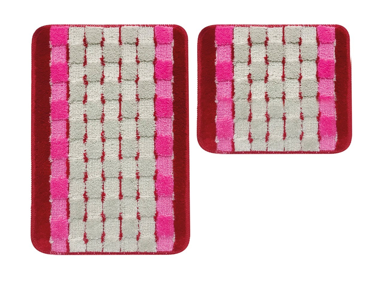Banyo Paspas Takımı  2'li Pembe 60x100 50x60