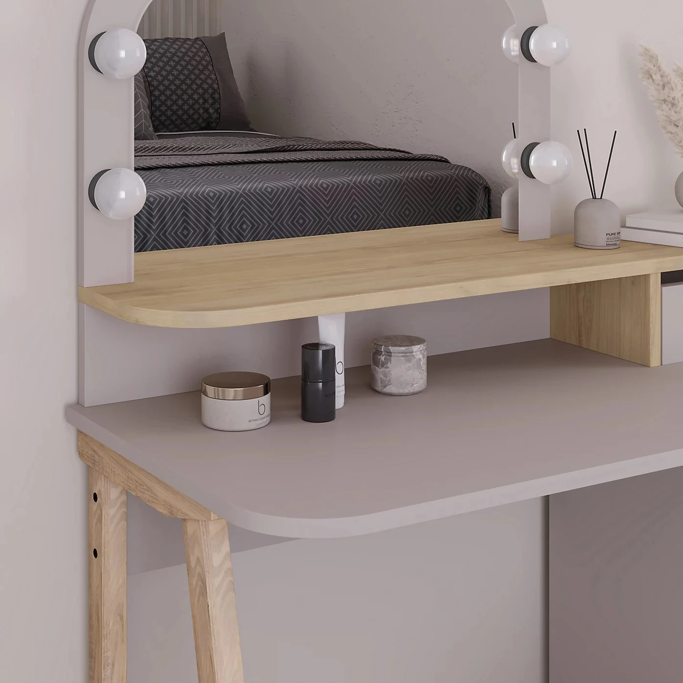 Makyaj Masası Avien A.Mocha-Safir Meşe105*131*51cm