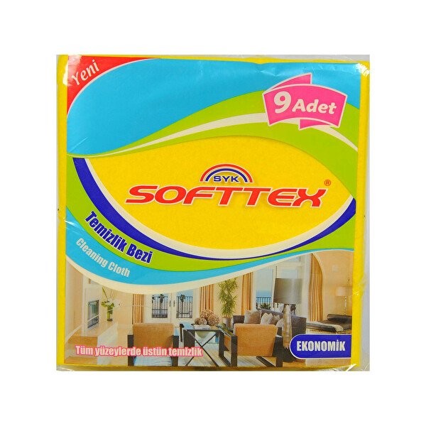Softex Renkli Temizlik Bezi 9lu