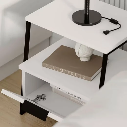 Komodin Palm Çekmeceli Beyaz 50*45*40cm