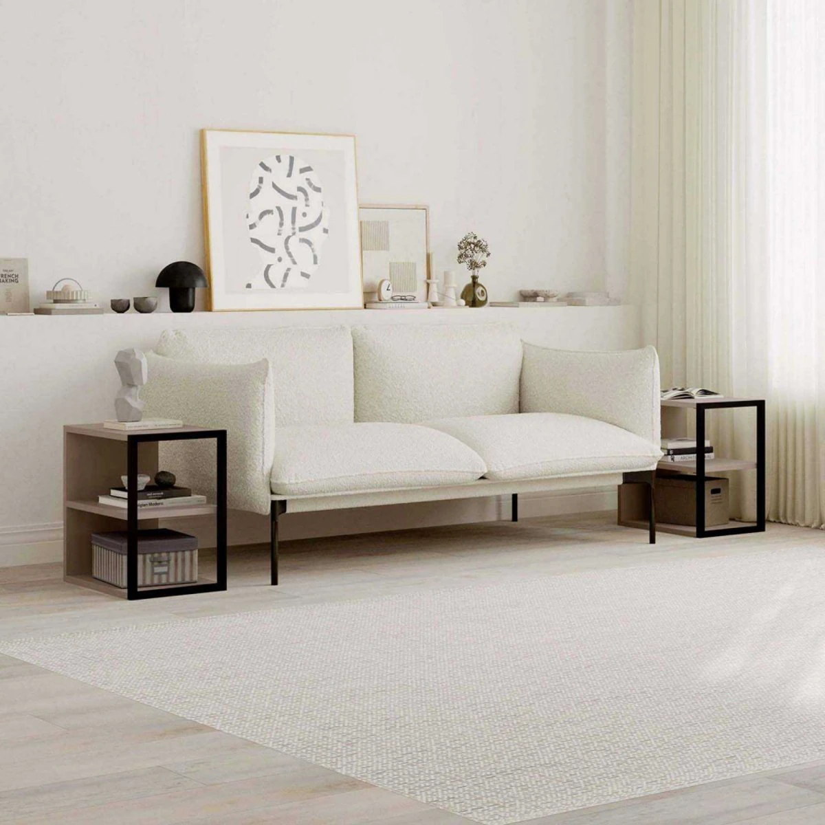 Yan Sehpa Echo 2 li Açık Mocha 42*42*30cm