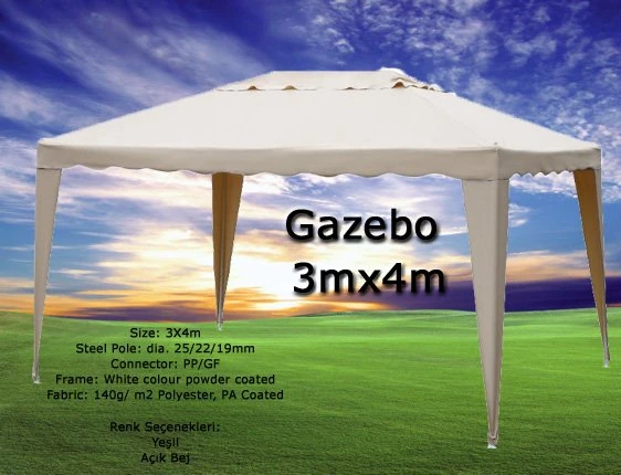 GAZEBO Yeşil Gölgelik 3mt x 4mt