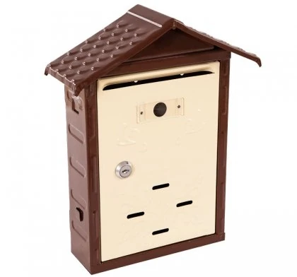 Posta Kutusu Çatılı Kahve Krem 31x24x9cm