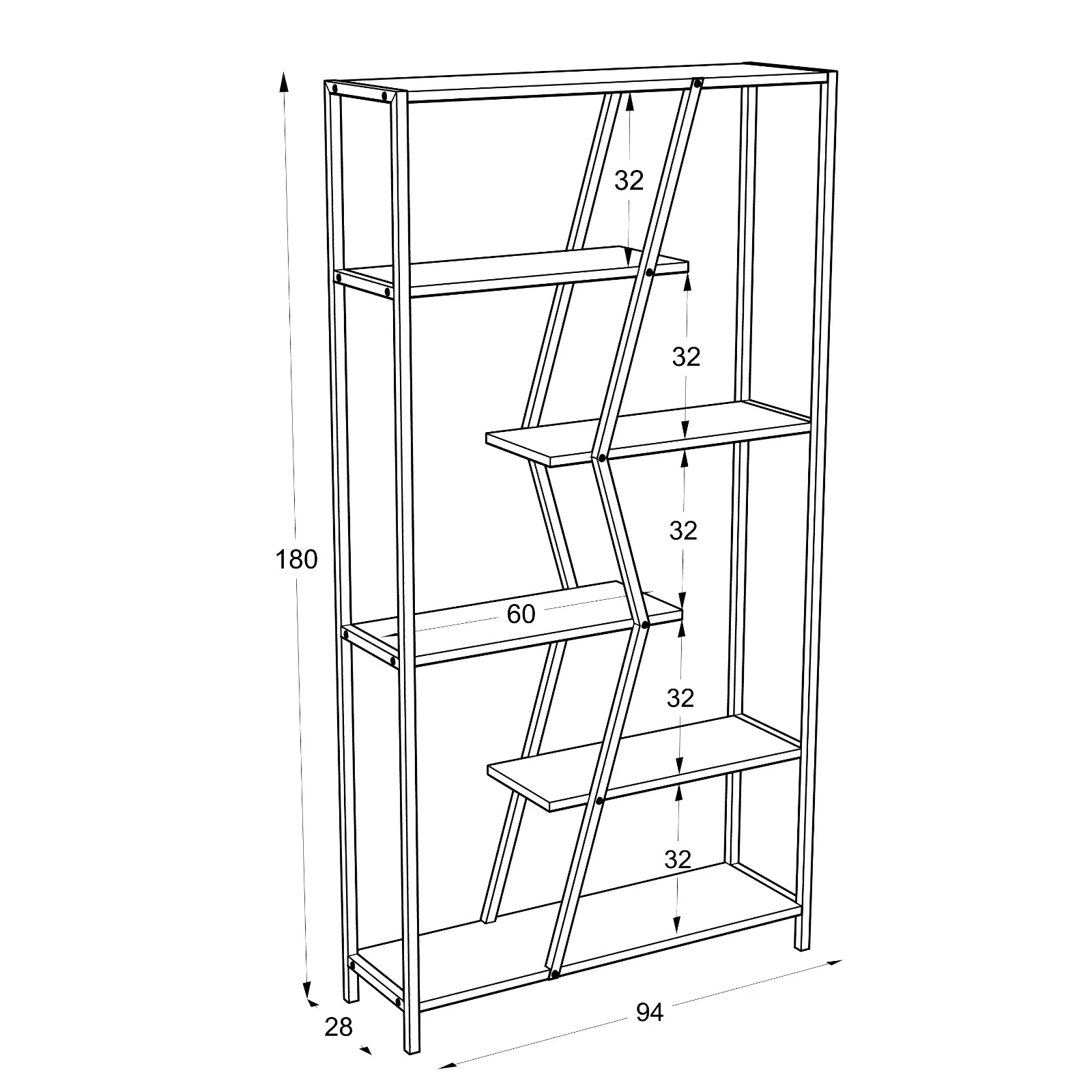 Kitaplık Kalip Sonomo -Siyah