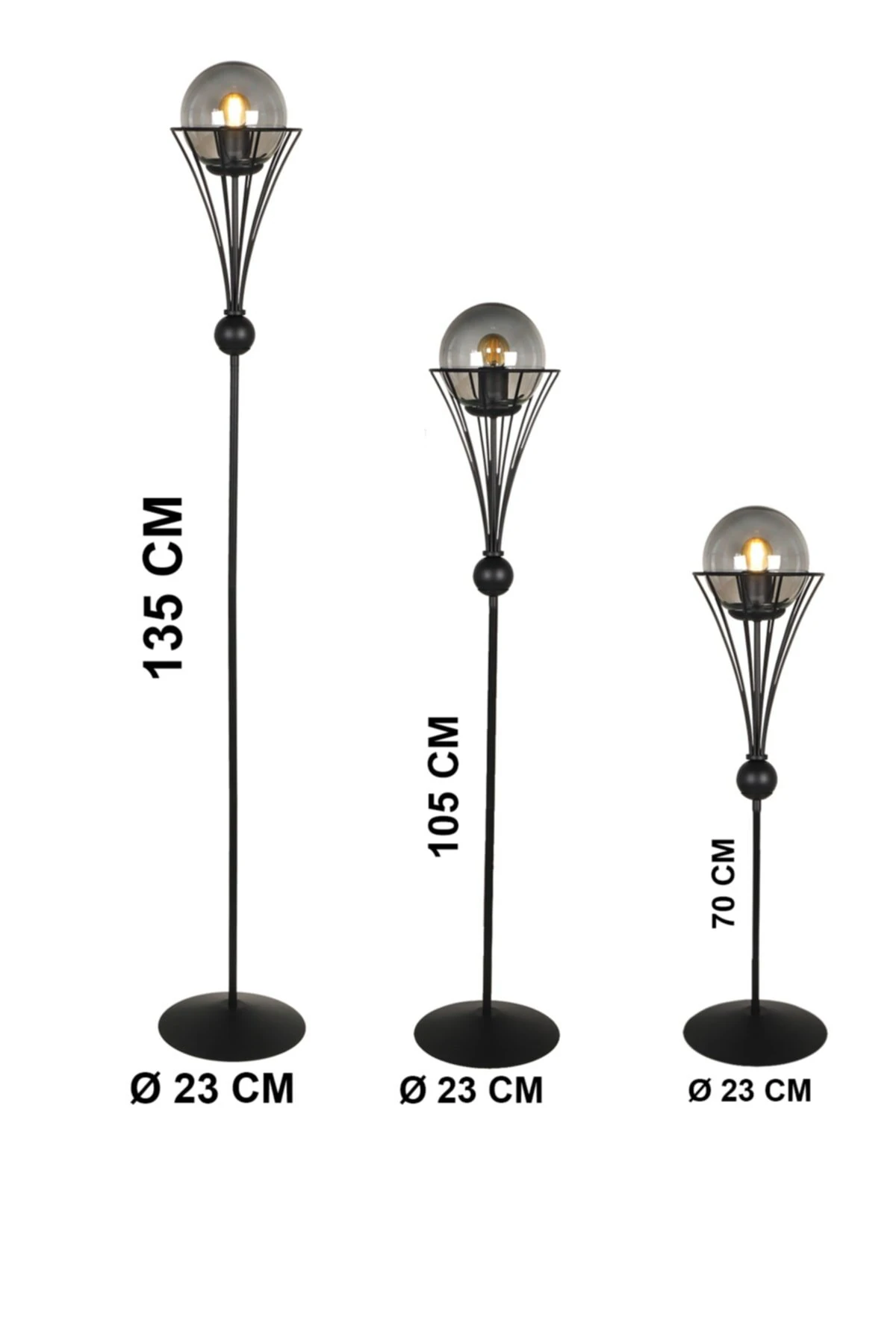 Lambader Ayarlanabilir Lapis Siyah Füme Cam