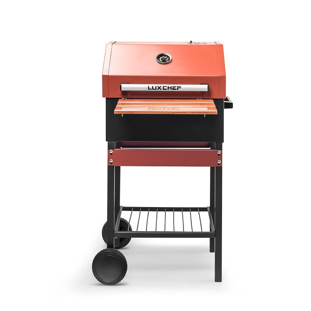 Barbekü Paslanmaz  Kapaklı Kırmızı 52,5x40x102cm