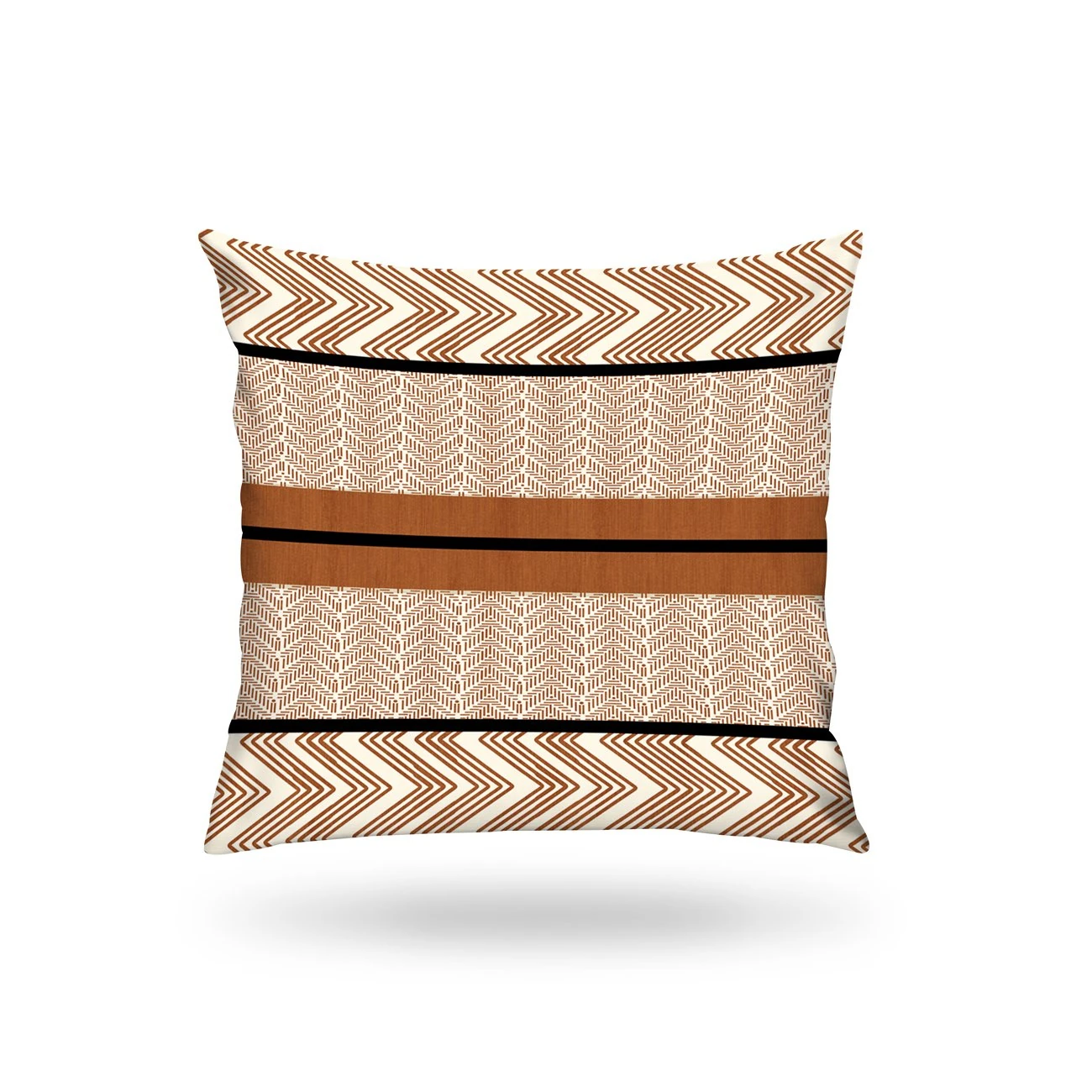 Kırlent Kılıfı İsk. Desen Beyaz-Kamel 43x43cm