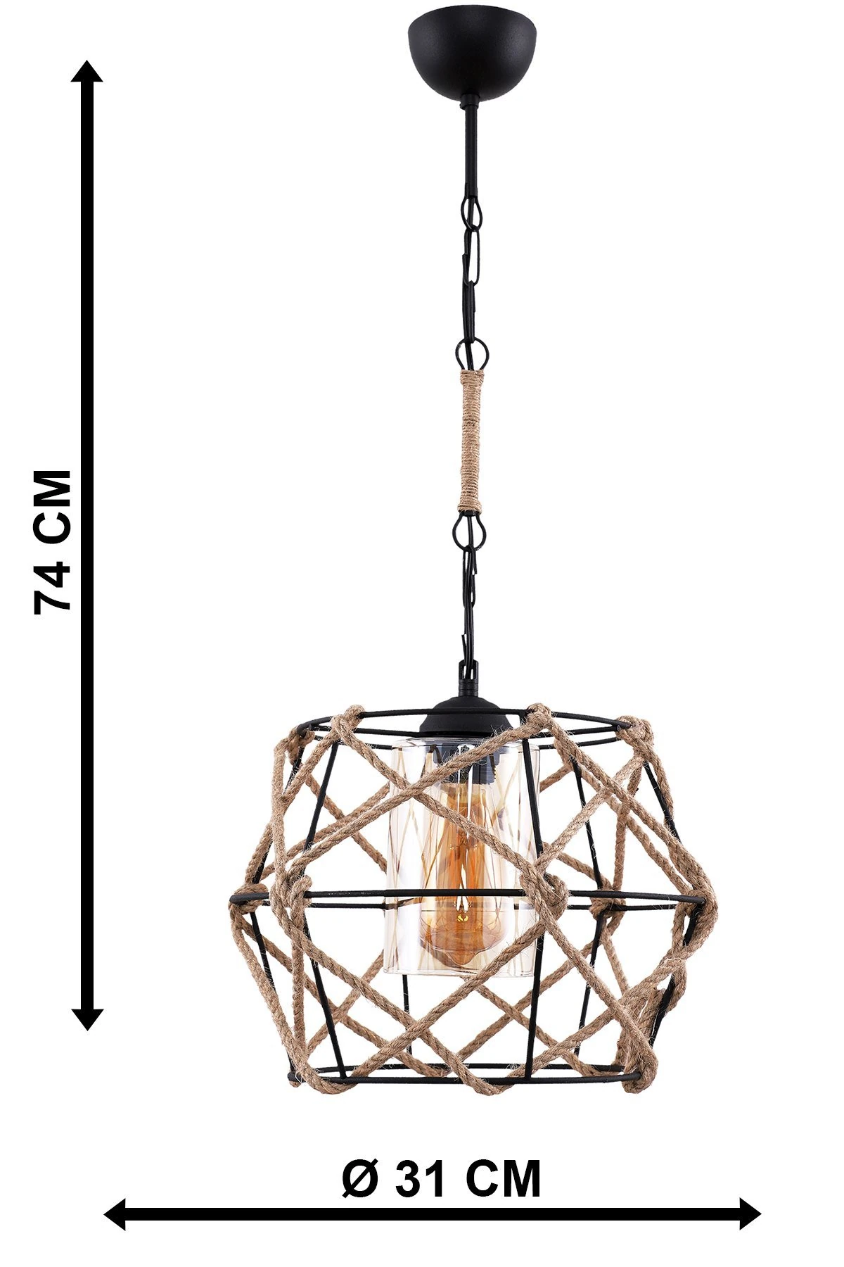 MİNA Avize Tekli Siyah