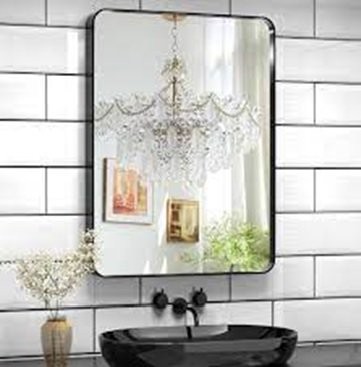 Ayna Dikdörtgen Metal Çerçeveli Siyah  60x80cm