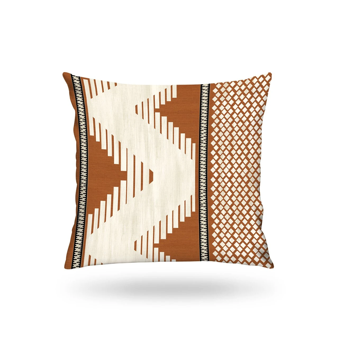 Kırlent Kılıfı İsk. Desen Beyaz-Kamel 43x43cm