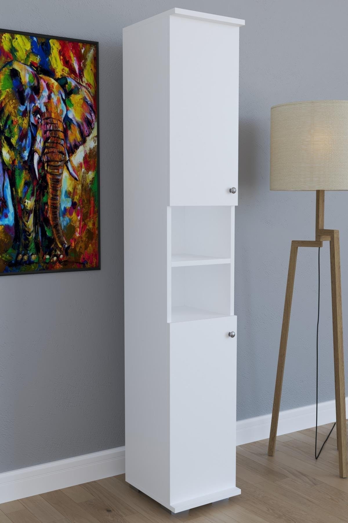 Ahşap çok amaçlı Efes 8 Raflı Dolap 30x35x177cm Be