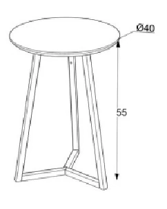 Yan Sehpa Klint 40 Traverten Krem Desen 40*55cm