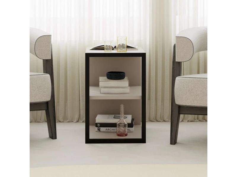 Yan Sehpa Echo Tekli Açık Mocha 45*42*30cm