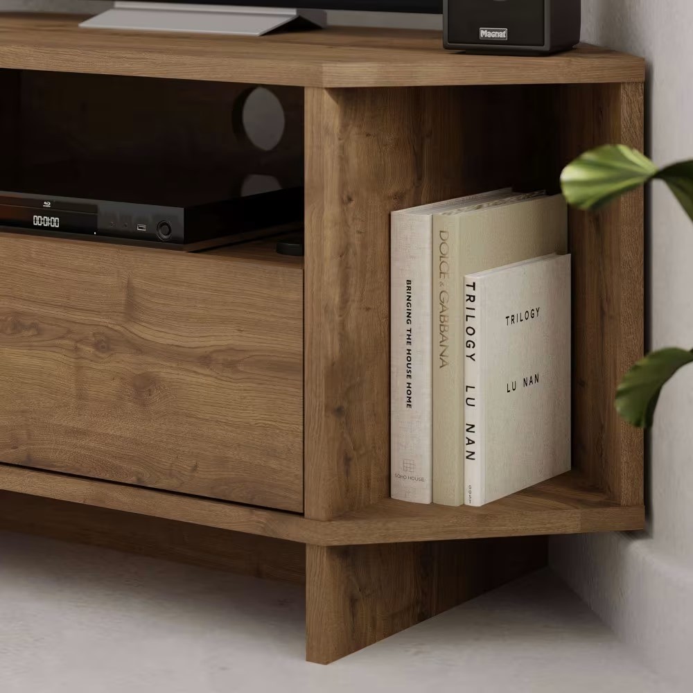 TV Sehpası Köşe Ahsap Kahve 98.7*45*35cm