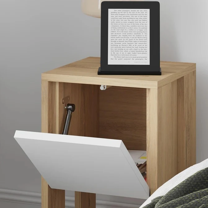 Komodin Ema Safir Meşe-Beyaz 55*30cm