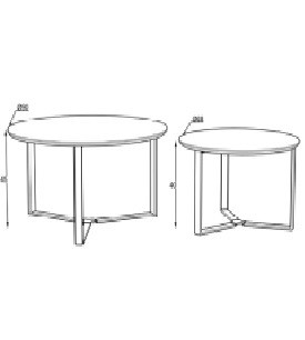 Orta Sehpa Miami 2 li Traventen Krem-Deniz90*45cm
