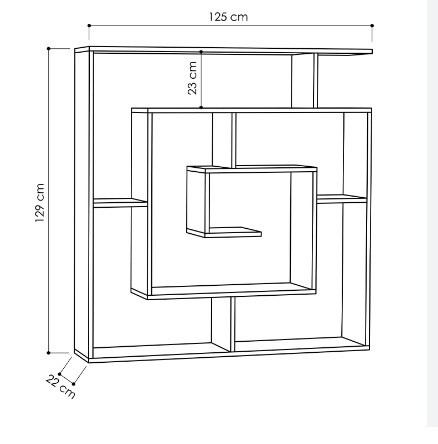 Kitaplık Labirent Beyaz  129*22*125cm