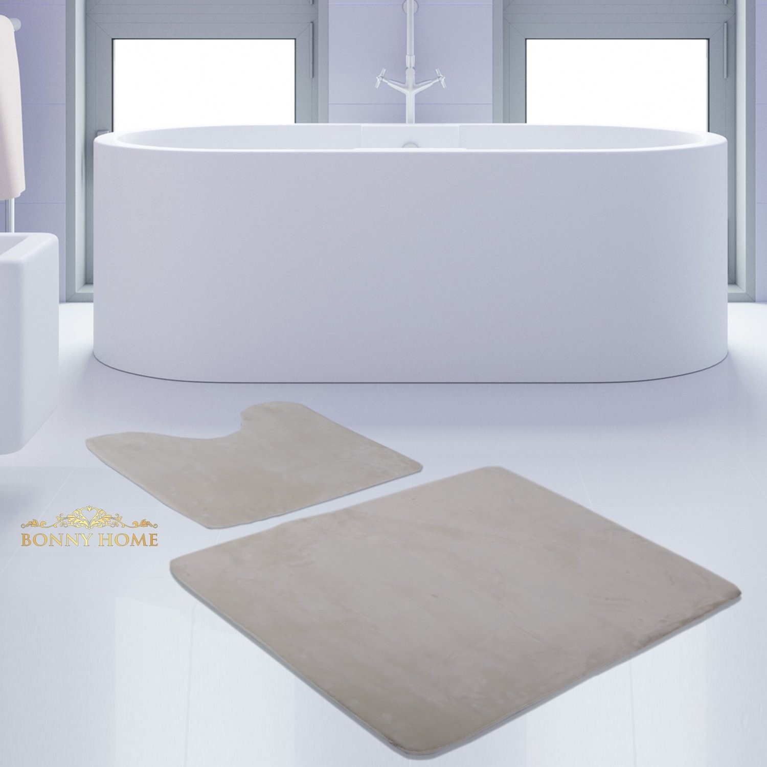 Banyo Paspas Takımı 2Li Krem 60X90 50X60cm