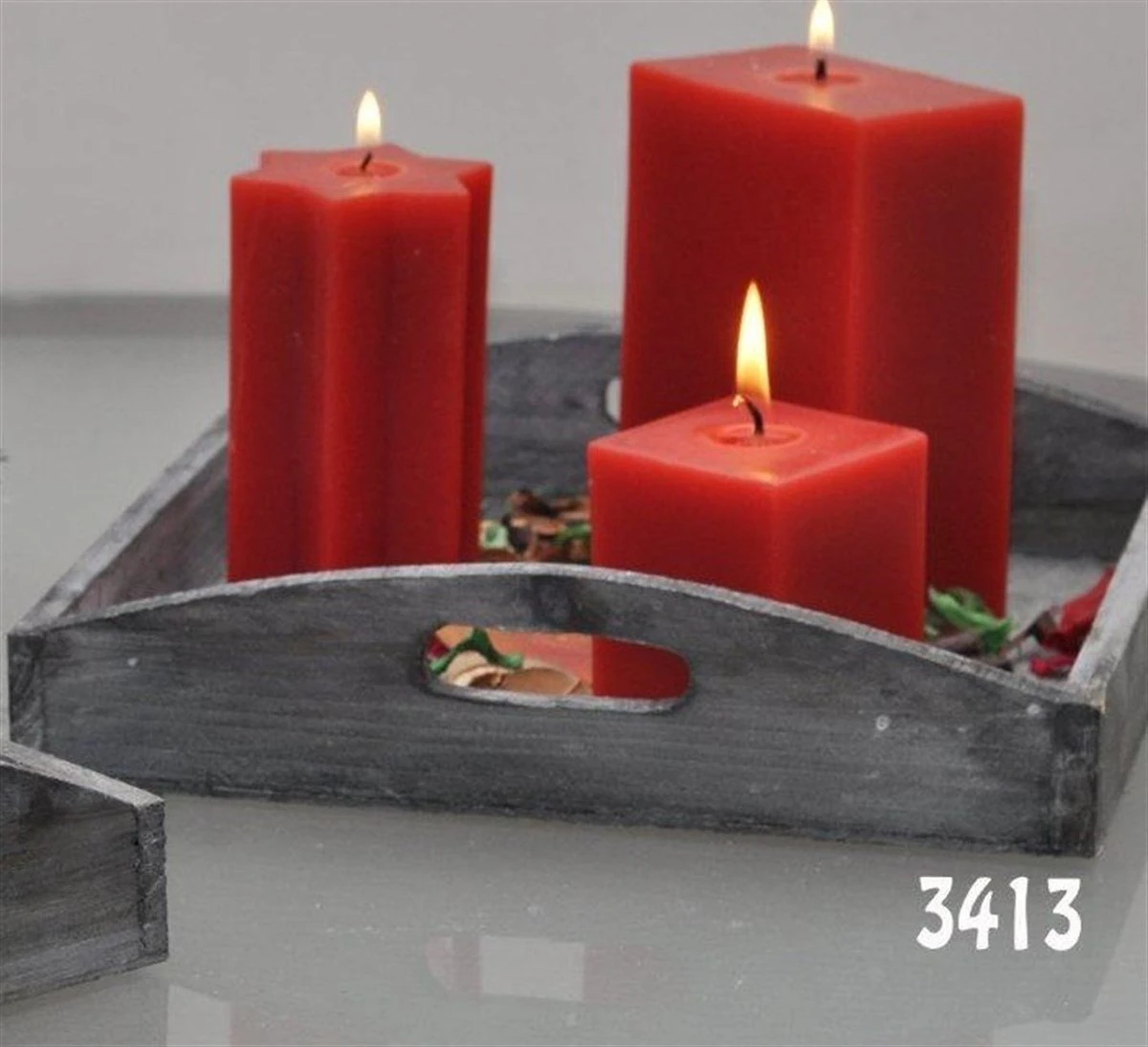 Mumluk Altlığı Ahşap Tepsi 22x22cm