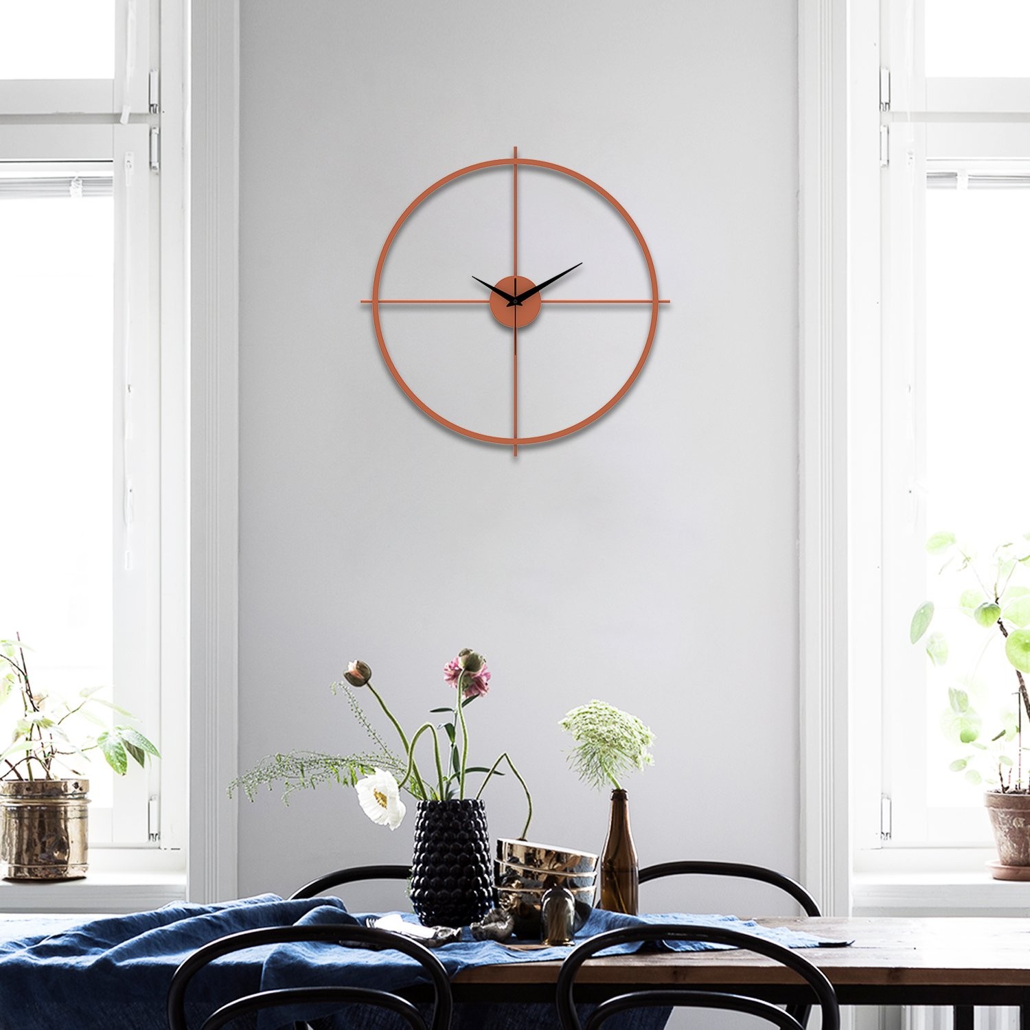 Arcadia Metal Duvar Saati Bakır 49*49cm