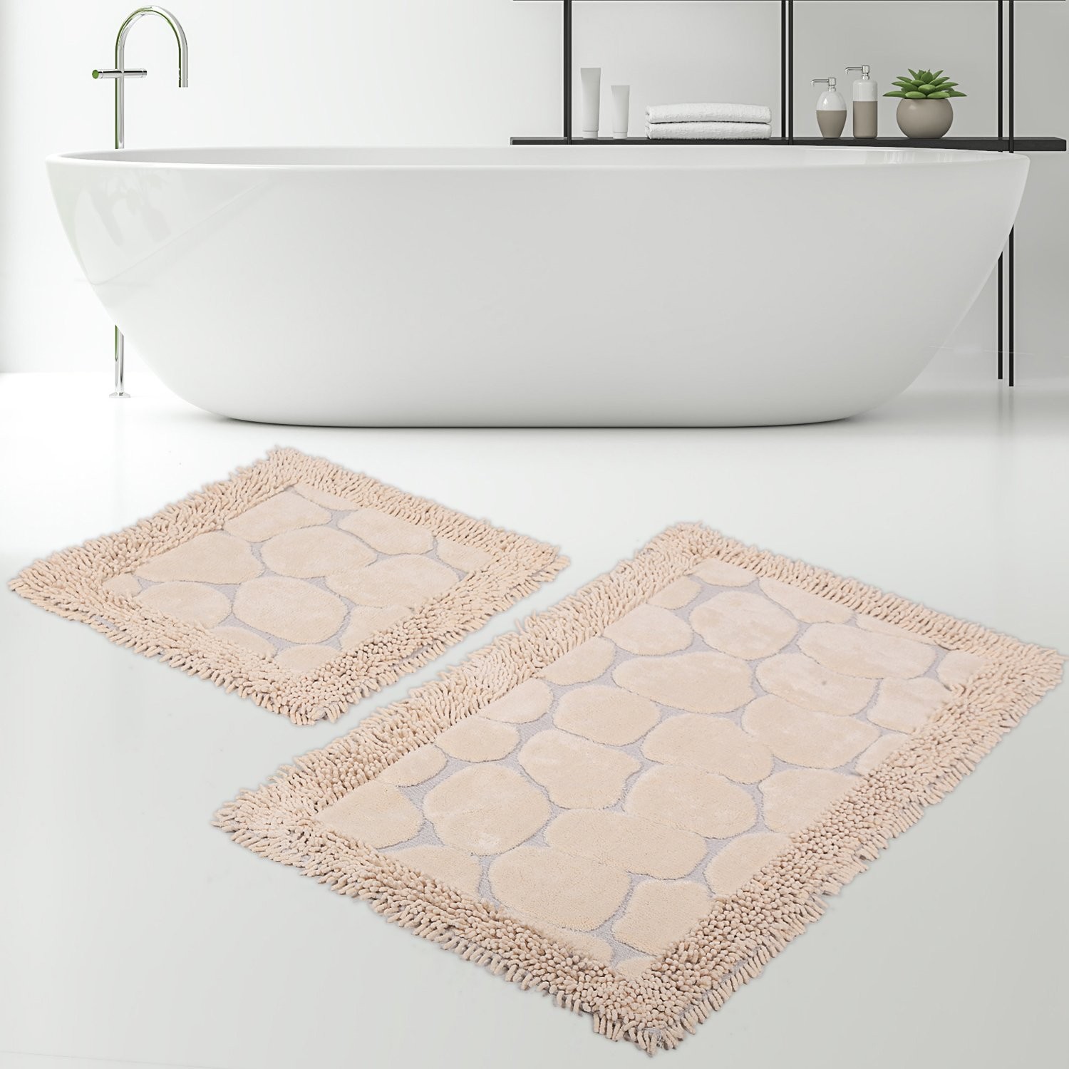 Klozet Paspas Takımı 2Li Vizon 60X100 50X60cm