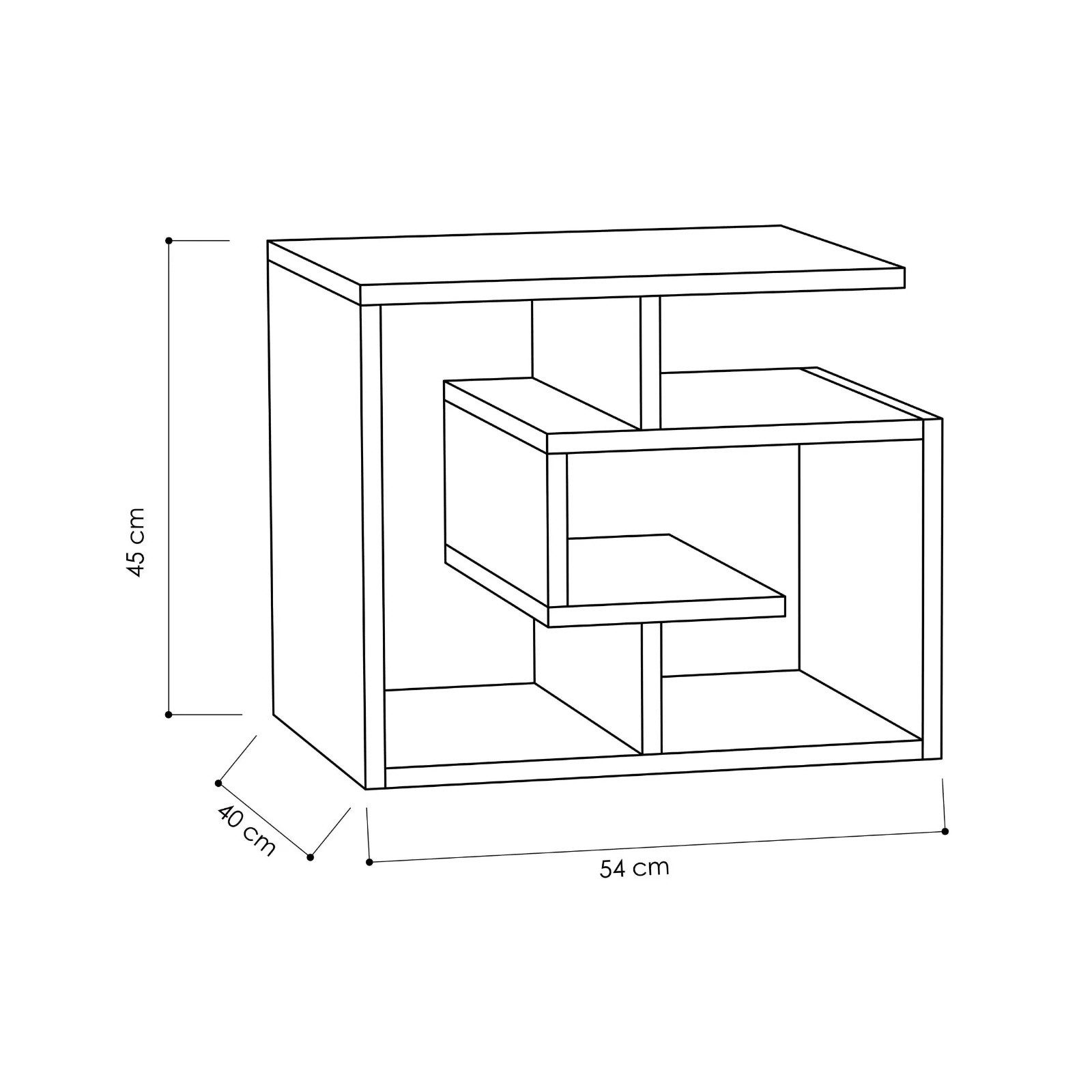 Yan Sehpa Labirent Safir Meşe 54*40*45cm