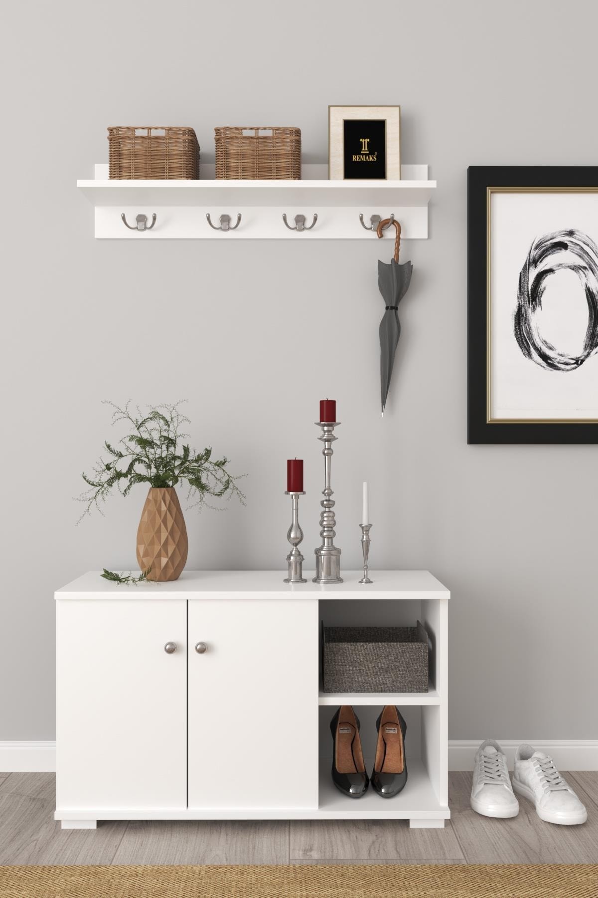 Royal Vestiyer Beyaz-Beyaz 90x33x52.5cm