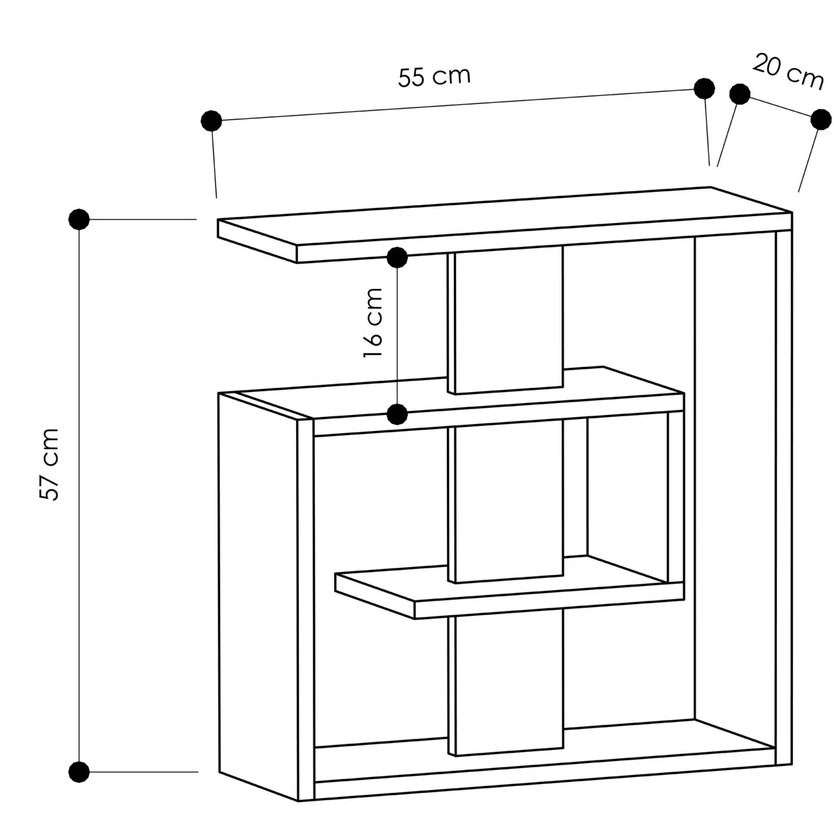 Yan Sehpa Saly Beyaz 57*55*20cm