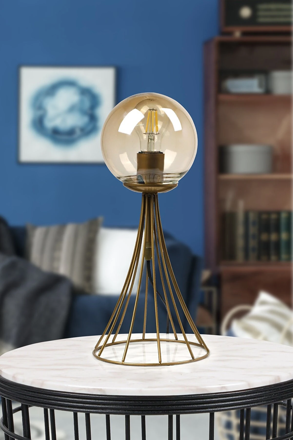 Masa Lambası Lapis Eskitme-Bal Cam