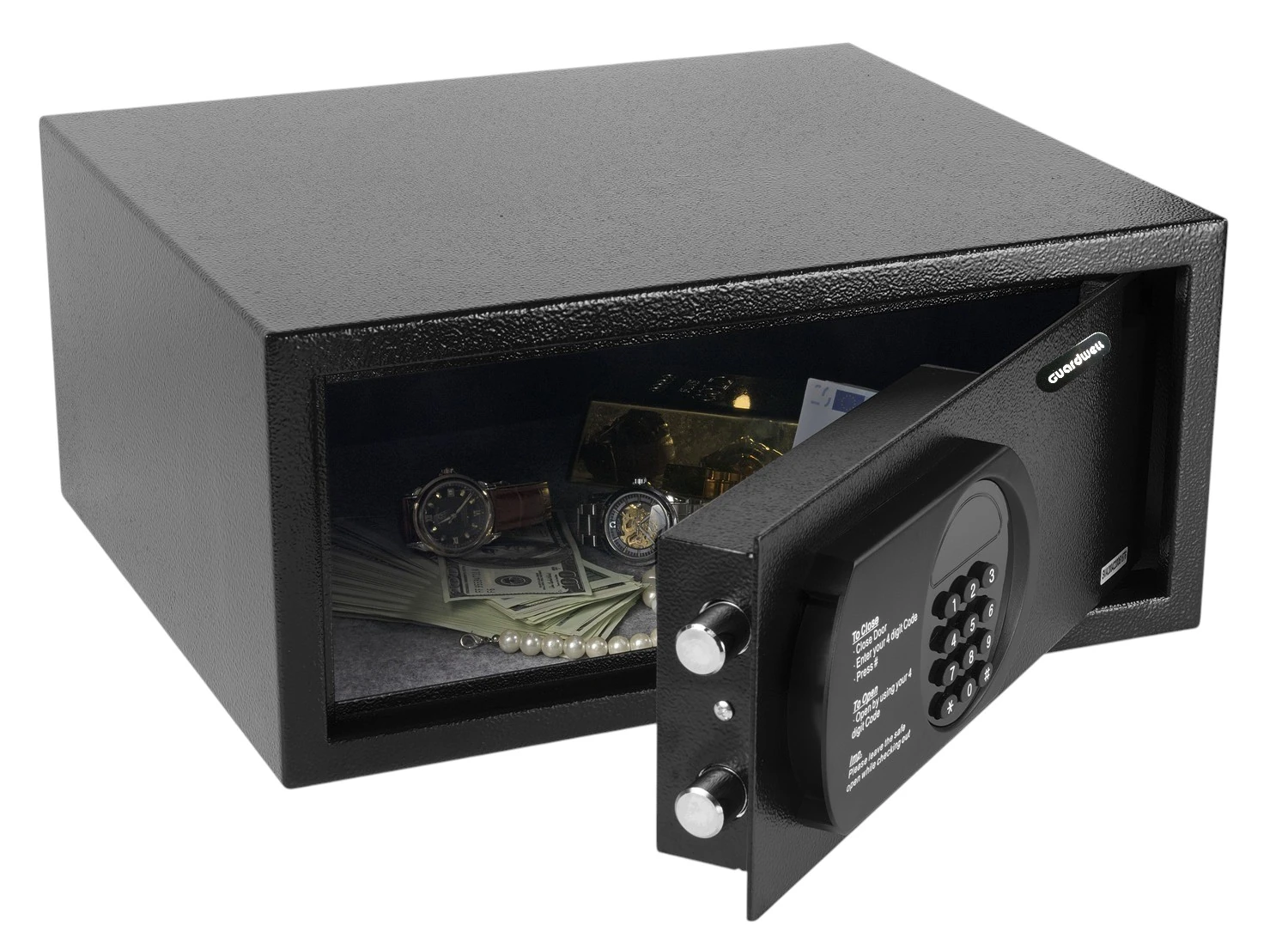 Çelik Para Kasası Otel Tipi  Siyah 19,5x43,7x38cm