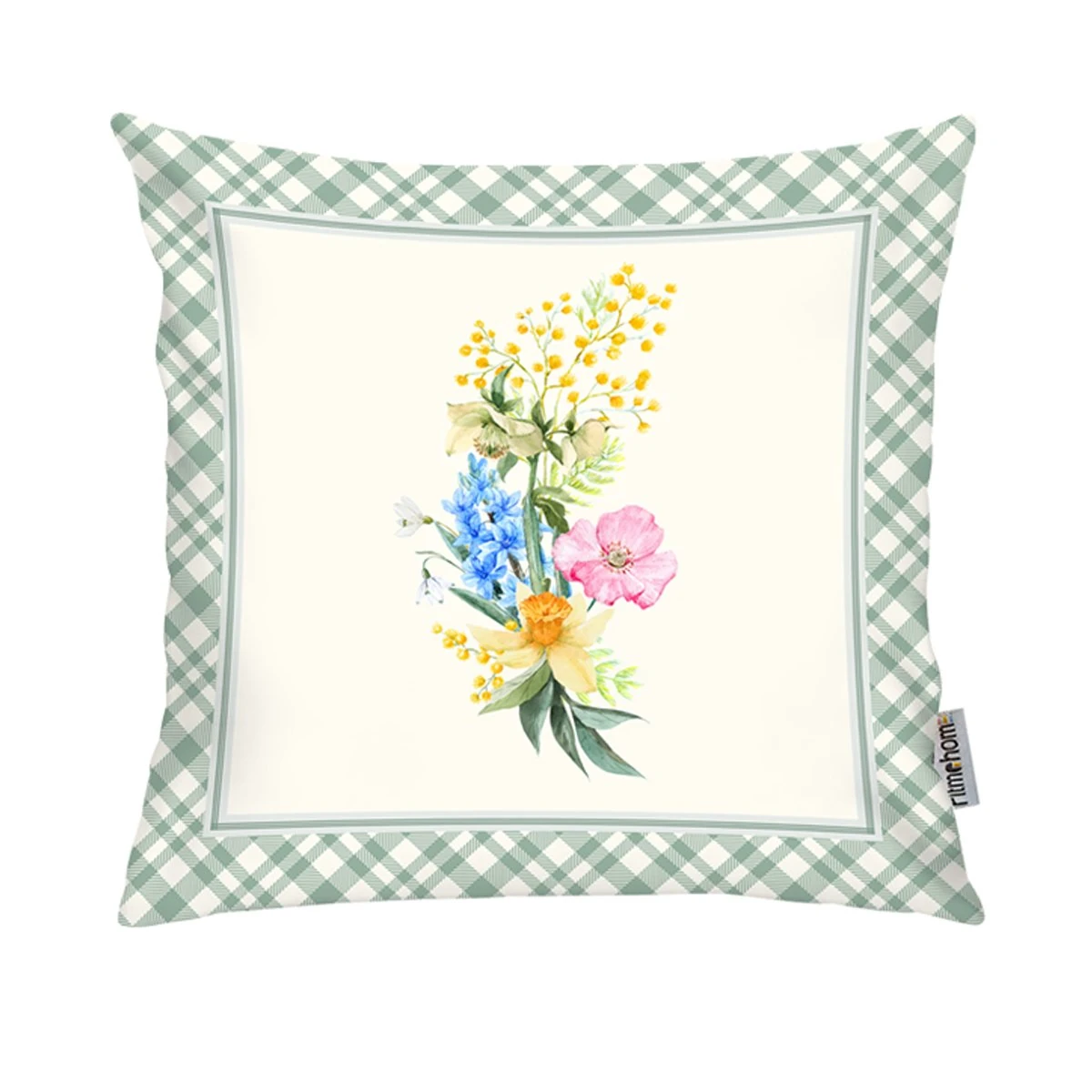 Kırlent Kılıfı Baskılı Çiçek Desen 43x43cm