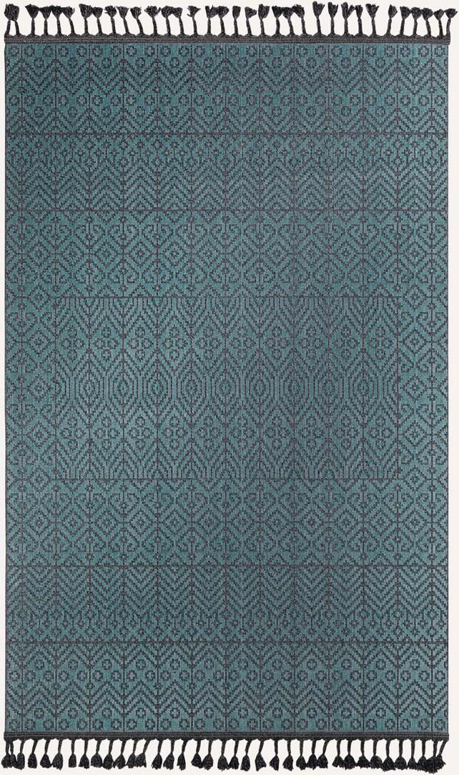 Retro Halı Siyah Mavi 80*150