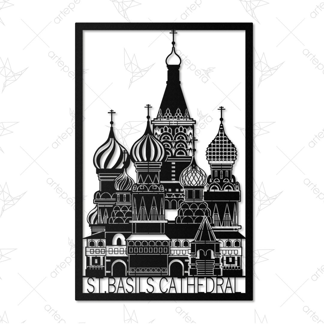 ST.Basils Cathedral Metal Tablo Siyah 45*70cm