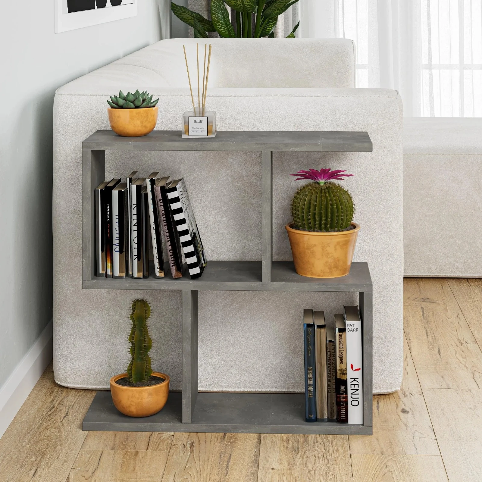 Yan Sehpa Homenania Retro Gri 60*60*20cm