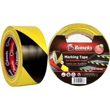 Sarı/Siyah Pvc Yer İşaretleme Bandı 33mtx50mm