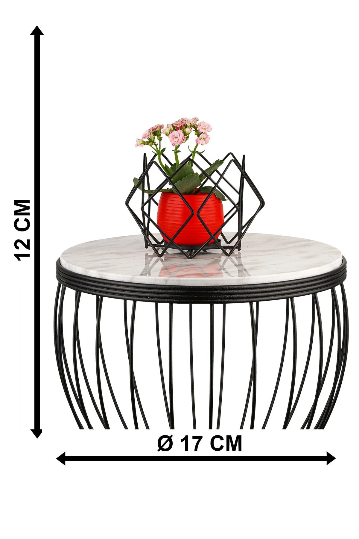 Saksılık Aqua Siyah No:4 -Kırmızı Saksı