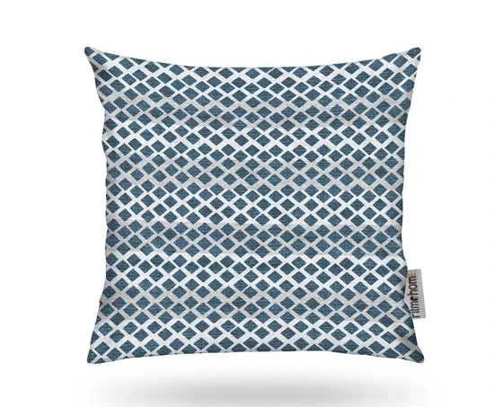 Kırlent Kılıfı İsk. Desen Açık Mavi-Beyaz 43x43cm