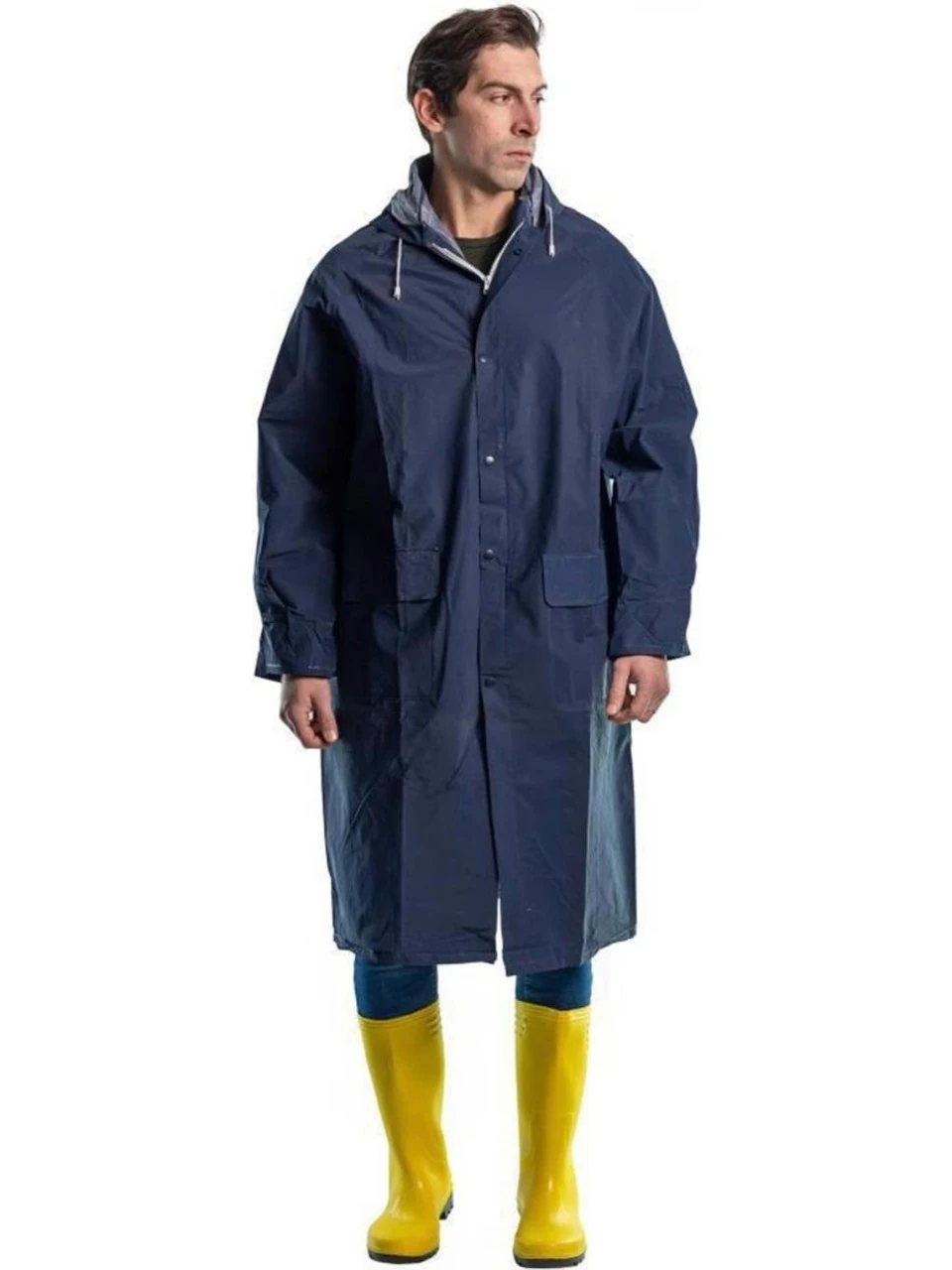 Yağmurluk Lüks Çıtçıtlı Pardesü Mavi