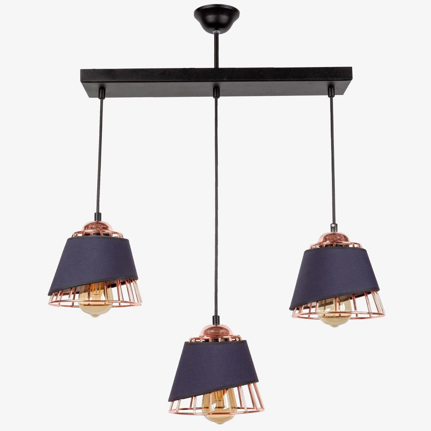 Sera Sıralı Avize 3lü Bakır