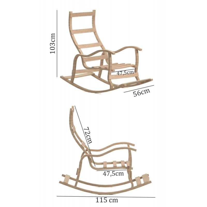 Sallanan Sandalye/DinlenmeKoltuğuSultan Ahşap Füme