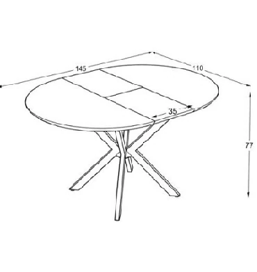 Masa Dobok Sekron Siyah Açılır 110*35cm
