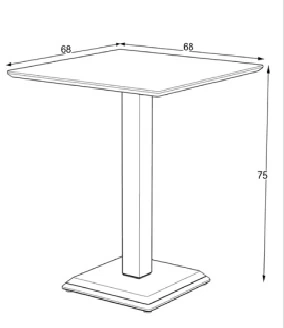 Bar Masası Retro K.Gri 68*68*75 cm