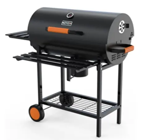 BBQ With Wheeled Shelf Black 112x64x96cm A-YT01-