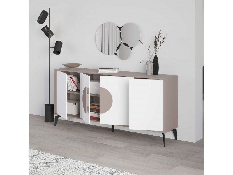 Konsol Masa Aynalı Gora 180 Açık Mocha-Beyaz 180*8